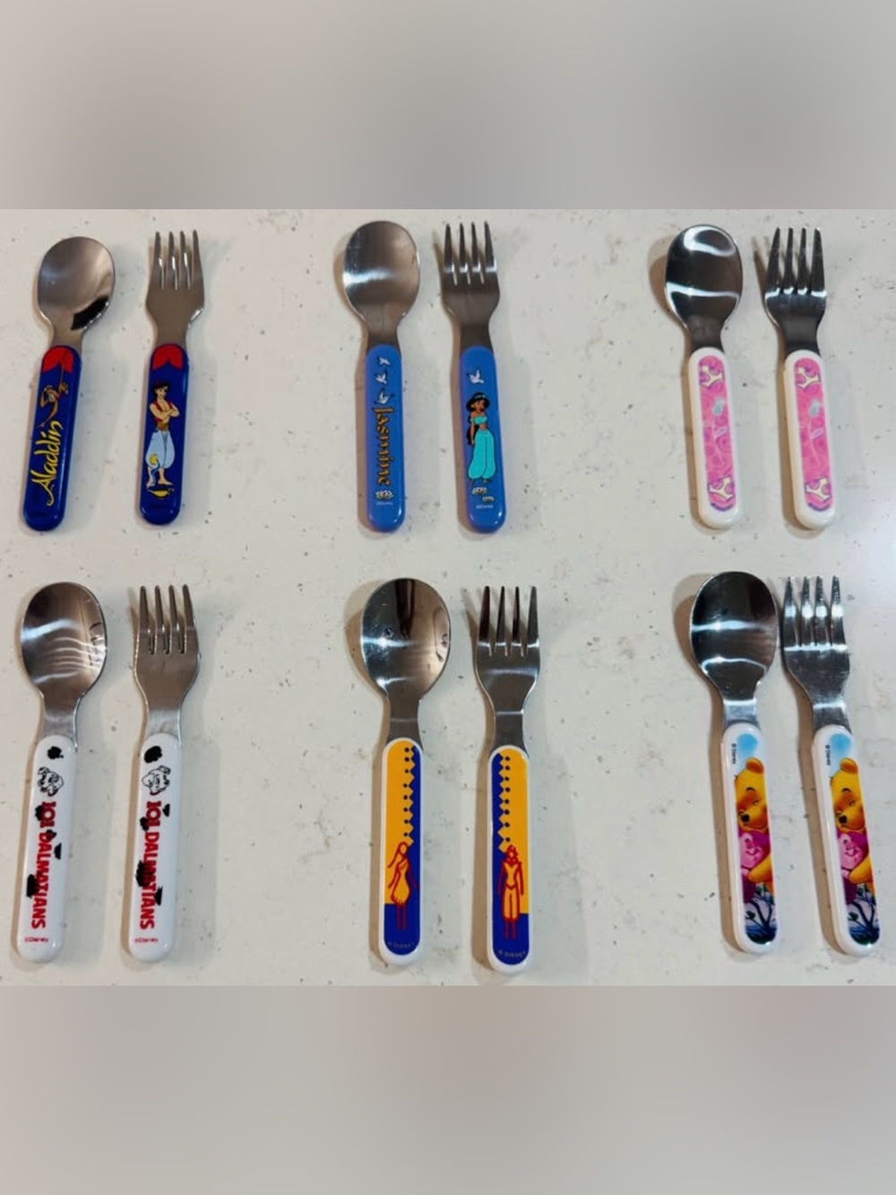 Disney Child Spoon & Fork Stainless Silverware Mini - 12 piece